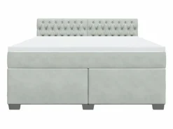 Clicnbuy Somier - 180X200Cm|Cama box spring con colchón terciopelo claro 180x200 cm