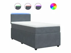 Cama box spring con colchón terciopelo oscuro 90x190 cm^Clicnbuy Hot