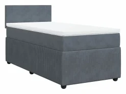 Cama box spring con colchón terciopelo oscuro 90x190 cm^Clicnbuy Hot