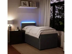 Cama box spring con colchón terciopelo oscuro 90x190 cm^Clicnbuy Hot