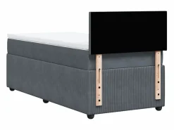 Cama box spring con colchón terciopelo oscuro 90x190 cm^Clicnbuy Hot