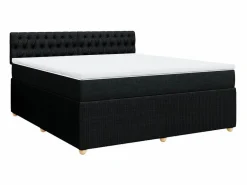 Clicnbuy Cama box spring con colchón tela 180x200 cm Negro Online