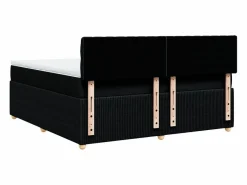 Clicnbuy Cama box spring con colchón tela 180x200 cm Negro Online