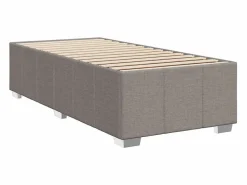 Cama box spring con colchón tela gris taupe 90x190 cm^Clicnbuy Outlet