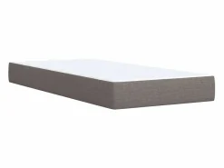 Cama box spring con colchón tela gris taupe 90x190 cm^Clicnbuy Outlet