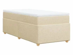 Cama box spring con colchón tela color 90x190 cm ES121581 Crema