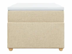 Cama box spring con colchón tela color 90x190 cm ES121581 Crema