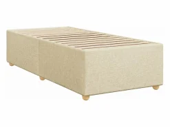 Cama box spring con colchón tela color 90x190 cm ES121581 Crema