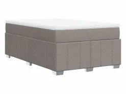Clicnbuy Base De Cama De Láminas|Cama box spring con colchón tela gris taupe 120x190 cm