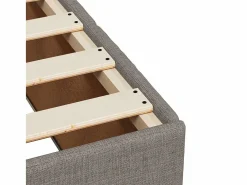 Clicnbuy Base De Cama De Láminas|Cama box spring con colchón tela gris taupe 120x190 cm