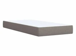 Clicnbuy Cama box spring con colchón tela gris taupe 90x190 cm Topo
