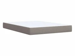 Cama box spring con colchón tela gris taupe 140x200 cm^Clicnbuy Sale