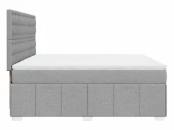 Clicnbuy Cama box spring con colchón tela claro 180x200 cm Gris Discount