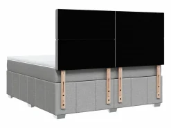 Clicnbuy Cama box spring con colchón tela claro 180x200 cm Gris Discount