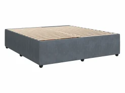 Clicnbuy Cama box spring con colchón terciopelo oscuro 180x200 cm Gris Best