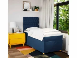 Cama box spring con colchón tela 100x200 cm^Clicnbuy Discount