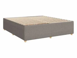 Clicnbuy Cama box spring con colchón tela gris taupe 180x200 cm Topo Clearance