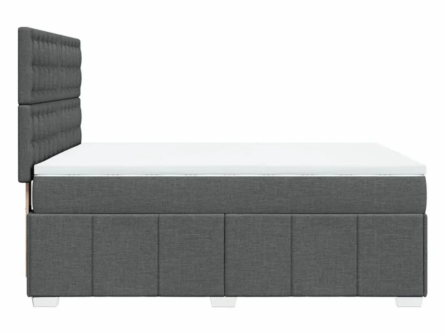 Clicnbuy Cama box spring con colchón tela oscuro 160x200 cm Gris