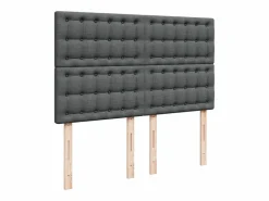 Clicnbuy Cama box spring con colchón tela oscuro 160x200 cm Gris