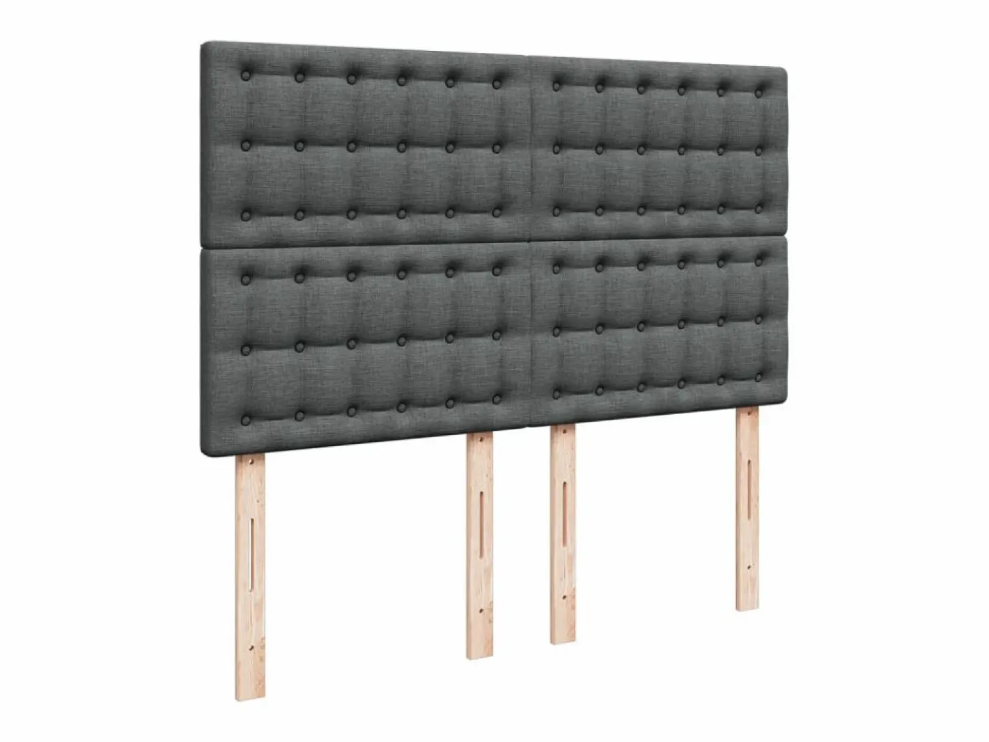 Clicnbuy Cama box spring con colchón tela oscuro 160x200 cm Gris