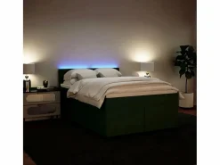 Cama box spring con colchón terciopelo oscuro 160x200 cm^Clicnbuy