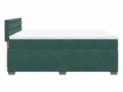 Cama box spring con colchón terciopelo oscuro 160x200 cm^Clicnbuy