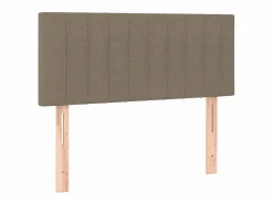 Cama box spring con colchón LED tela gris taupe 90x190 cm^Clicnbuy Online