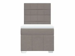 Cama box spring con colchón tela gris taupe 90x190 cm^Clicnbuy