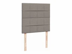 Cama box spring con colchón tela gris taupe 90x190 cm^Clicnbuy