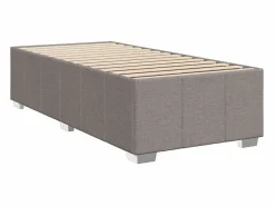 Cama box spring con colchón tela gris taupe 90x190 cm^Clicnbuy