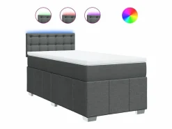 Cama box spring con colchón tela oscuro 90x190 cm^Clicnbuy Clearance