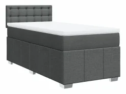 Cama box spring con colchón tela oscuro 90x190 cm^Clicnbuy Clearance