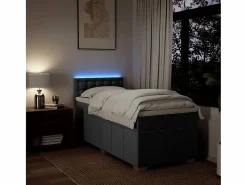 Cama box spring con colchón tela oscuro 90x190 cm^Clicnbuy Clearance
