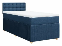 Clicnbuy Cama box spring con colchón tela 90x190 cm Azul New
