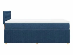 Clicnbuy Cama box spring con colchón tela 90x190 cm Azul New