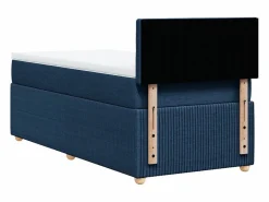 Clicnbuy Cama box spring con colchón tela 90x190 cm Azul New