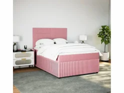 Cama box spring con colchón terciopelo 160x200 cm^Clicnbuy Hot