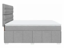 Clicnbuy Cama box spring con colchón tela claro 180x200 cm Gris Discount