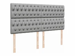 Clicnbuy Cama box spring con colchón tela claro 180x200 cm Gris Discount