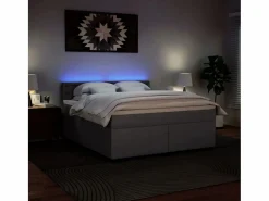 Cama box spring con colchón cuero sintético 180x200 cm^Clicnbuy Online