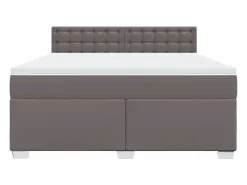 Cama box spring con colchón cuero sintético 180x200 cm^Clicnbuy Online