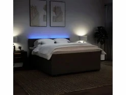Clicnbuy Cama box spring con colchón tela claro 180x200 cm Gris New