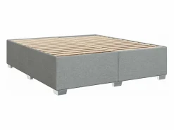 Clicnbuy Cama box spring con colchón tela claro 180x200 cm Gris New