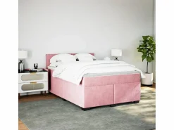 Clicnbuy Somier - 160X200Cm|Cama box spring con colchón terciopelo 160x200 cm