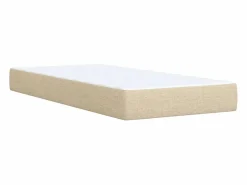Clicnbuy Cama box spring con colchón tela color 80x200 cm Crema Best