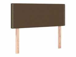Cama box spring con colchón y LED tela marrón oscuro 120x200 cm^Clicnbuy Best