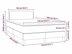 Cama box spring con colchón y LED tela marrón oscuro 120x200 cm^Clicnbuy Best