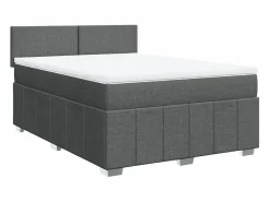 Cama box spring con colchón tela oscuro 160x200 cm^Clicnbuy Best