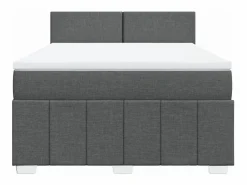 Cama box spring con colchón tela oscuro 160x200 cm^Clicnbuy Best