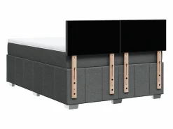 Cama box spring con colchón tela oscuro 160x200 cm^Clicnbuy Best